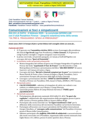 Panathlon Club Firenze Medicea - Notiziario n 01 2025
