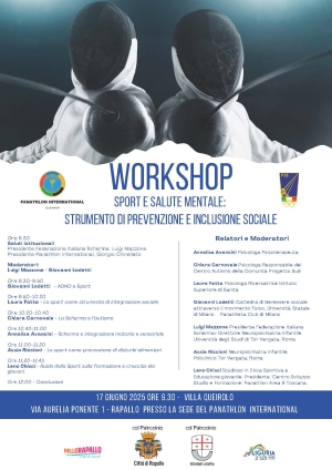 Workshop “Sport e Salute Mentale: Strumento di Prevenzione e Inclusione Sociale”