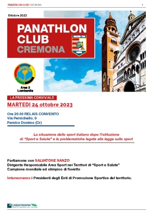 Panathlon International Club Cremona - Notiziario Ottobre 2023