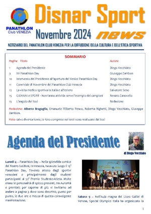 Panathlon Club Venezia- Disnar Sport Novembre 2024