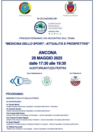 Panathlon Club Ancona - Convegno su “Medicina dello sport: attualità e prospettive”