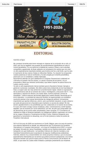 Panathlon America -   Boletín digital No.16 Diciembre 2025