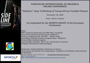 Panathlon EU Antenna in Brussels  -  Online Conference - Stop Trafficking of Young African Football Players - November 18, 2020