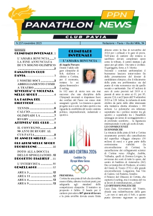 Panathlon International Club Pavia - Notiziario n. 157, Novembre2023