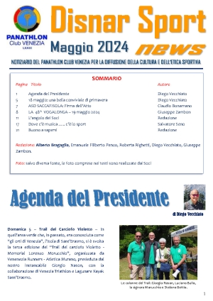 Panathlon International Club Venezia- Notiziario Maggio 2024