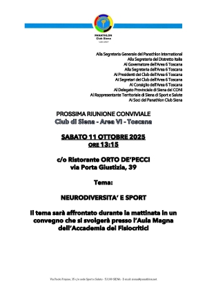 Panathlon Club Siena - Notiziario Ottobre 2025