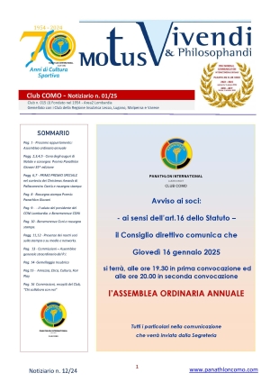 Panathlon International Club Como - Motus Vivendi & Philosphandi Panathlon Como 01/25