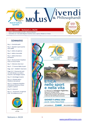 Panathlon International Club Como - Motus Vivendi &amp; Philosophandi 04-24