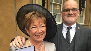 Anne Tiivas has been presented with an OBE by the Prince of Wales at Buckingham Palace