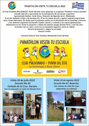 Maldonado Punta del Este - Panathlon visita tu escuela 2022