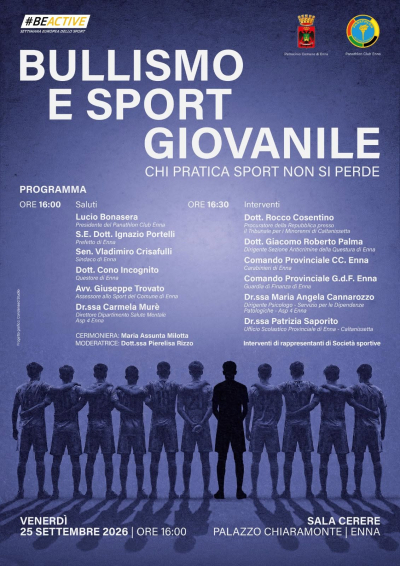 Panathlon Club Enna - Bullismo e sport giovanile: chi pratica sport non si perde.