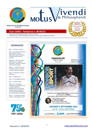 Panathlon International Club Como - Motus Vivendi & Philosphandi Panathlon Como 08-09