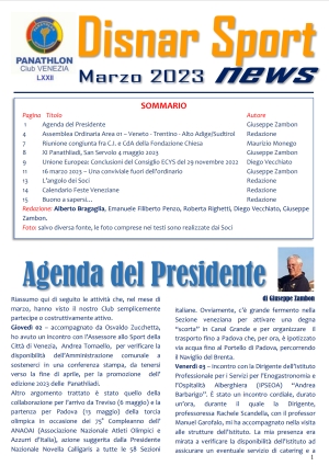 Panathlon International Club Venezia - Notiziario 03 - Marzo 2023