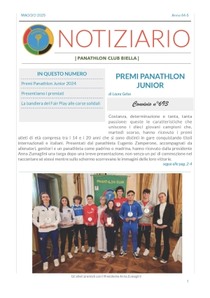 Panathlon International Club Biella - Notiziario Maggio 2025