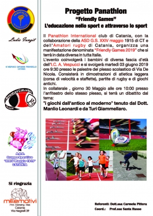 Catania - &quot;FriendlyGames&quot; - L&#039;educazione nello sport e attraverso lo sport
