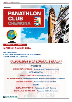 Panathlon International Club Cremona- Notiziario Aprile 2024