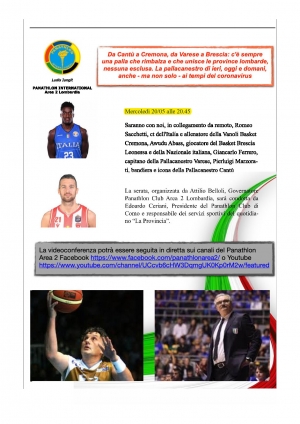 Area 02 - Videoconferenza sul basket in Lombardia