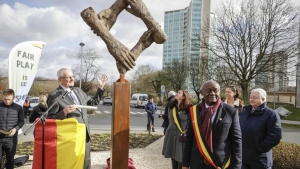 Wallonie-Bruxelles - Inauguration of a monumental sculpture dedicated to Fair-Play in Ganshoren