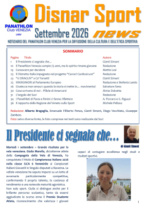 Panathlon Club Venezia- Disnar Sport Settembre 2026
