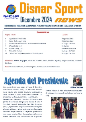 Panathlon Club Venezia- Disnar Sport Dicembre 2024