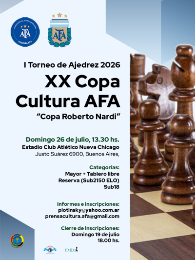 Panathlon Club Buenos Aires - XX Torneo de Ajedrez Cultura AFA, copa "Roberto Nardi"