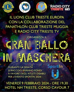 Panathlon International Club Trieste Muggia - Gran Ballo in Maschera a favore degli Atleti Sportin 2024
