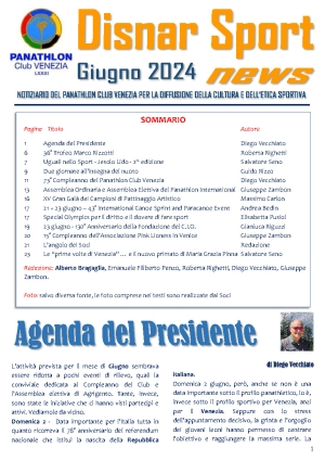 Panathlon International Club Venezia- Notiziario Giugno 2024